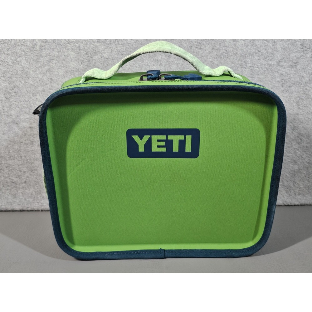 YETI Canopy Green Agave Teal Daytrip Lunch Box Retired Inside Stained